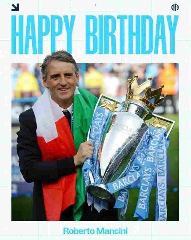 曾率隊奪得三項冠軍,曼城官推曬照祝名帥曼奇尼61歲生日快樂